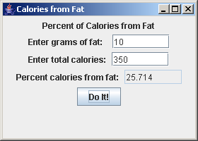 Fett-Kalkulator GUI
