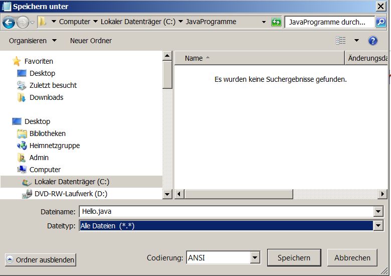 Datei speichern unter