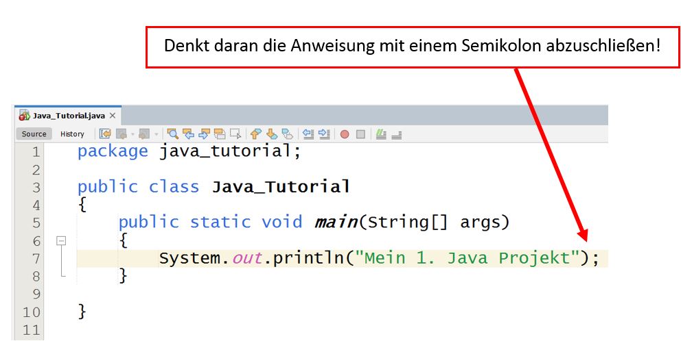 NetBeans erstes Projekt