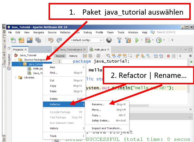 NetBeans - rename package