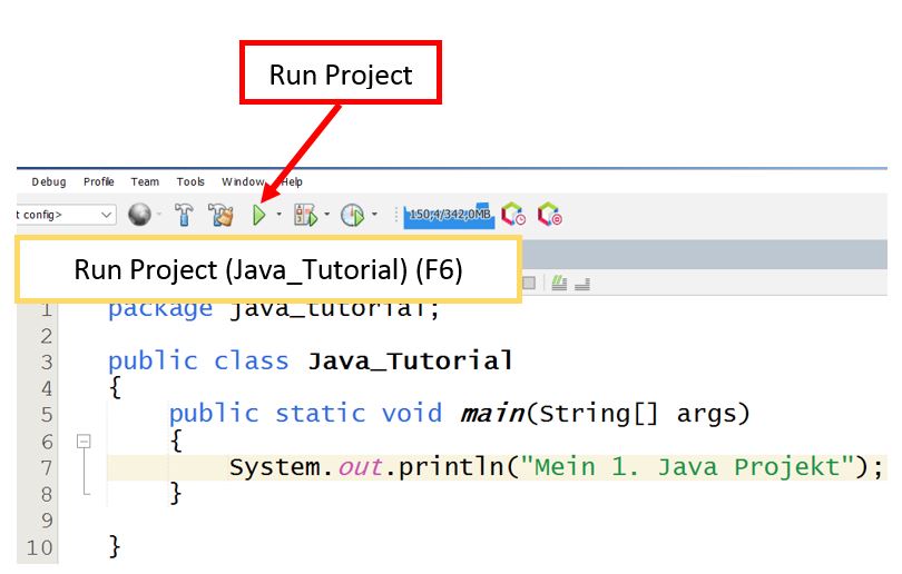 NetBeans Projekt ausführen