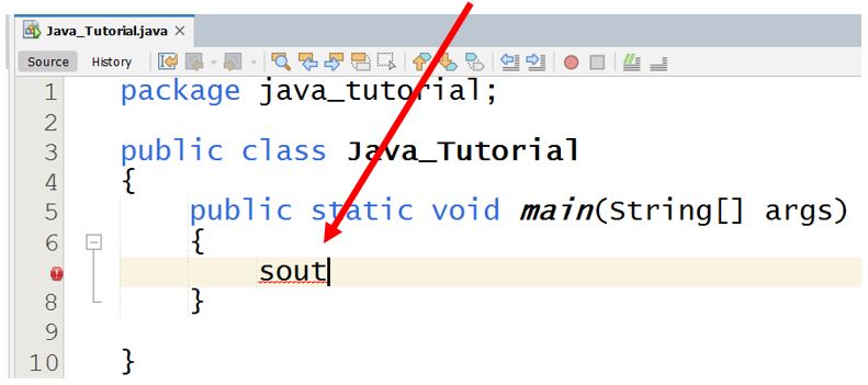 NetBeans sout