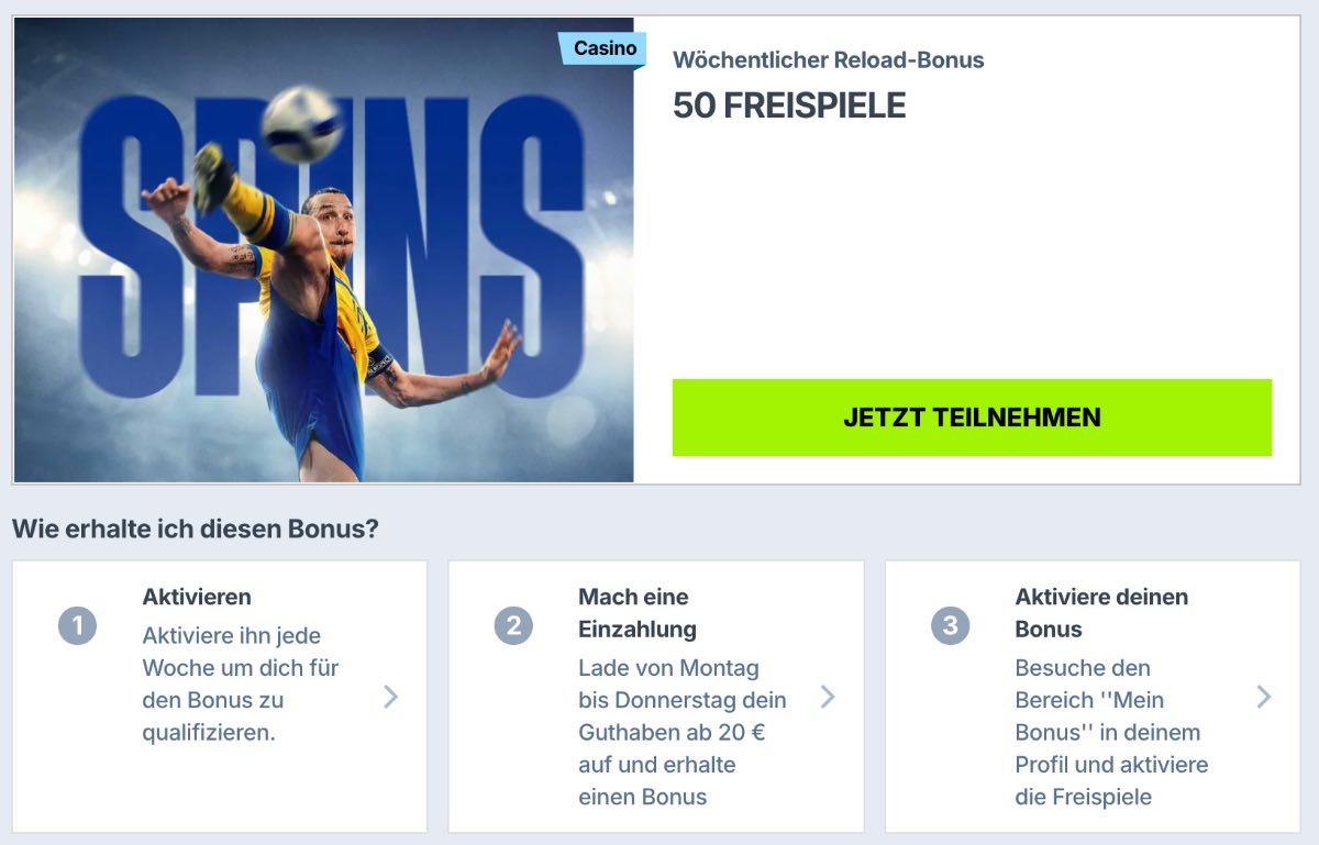 Zoccer Casino 50 Freispiele Bonus